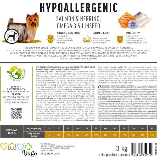 Brit Care Hypoallergenic Dog Show Champion, 3кг 172227 фото