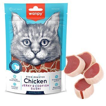 Wanpy Cat Snack Chicken & Codfish Sushi - Суші з Куркою та Тріскою для котів CC-05S фото