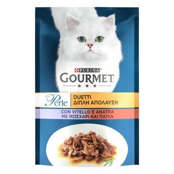Gourmet Perle Duo &mdash; Кусочки телятины и утки в соусе для кошек, 85г 58002 фото