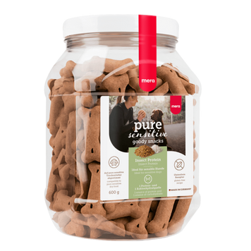 Снеки Mera Pure Sensitive Snack Insect Protein для собак &mdash; на основі білка комах, легкозасвоювані та корисні для травлення. Купуйте на вагу з доставкою!