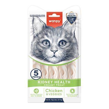 Wanpy Creamy Treat Kidney Health Chicken & Veggies - рідкі ласощі з Куркою та Овочами, 5*14г RAC-71 фото