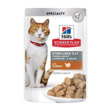Hill's SP Feline Young Adult Sterilised Turkey Pouches, 85г 604013 фото