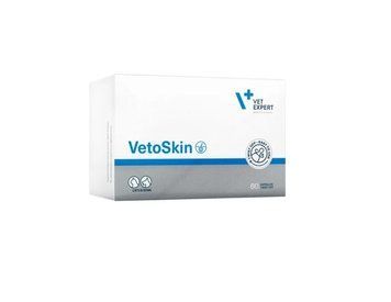 Ветеринарна добавка VetoSkin від Vet Expert для собак та котів, 10 капсул Twist Off. Професійний догляд за шкірою та шерстю. Купуйте онлайн ефективний комплекс проти линьки та свербежу.
