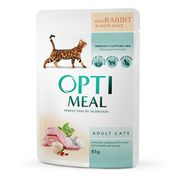 Optimeal Шматочки з Кроликом білому соусі для котів, 85г 90547 фото