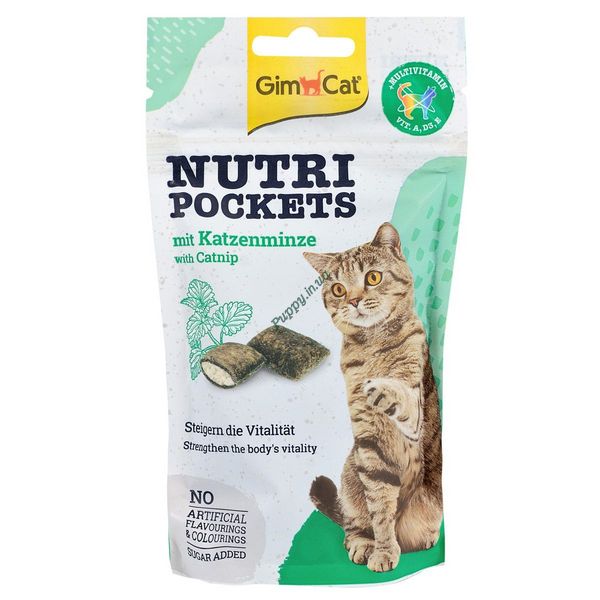GimCat Nutri Pockets Catnip & Multivitamin - подушечки з котячою м'ятою та вітамінами для котів G-419282/400723 фото