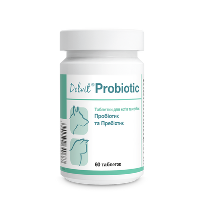 Вітаміни Dolfos Dolvit Probiotic - Пробіотік для собак та котів, 60 табл 4005-60 фото